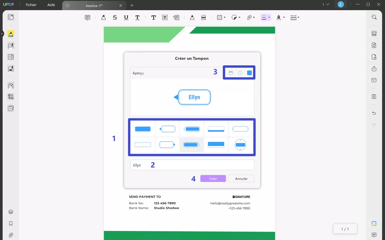 creer tampon de signature
