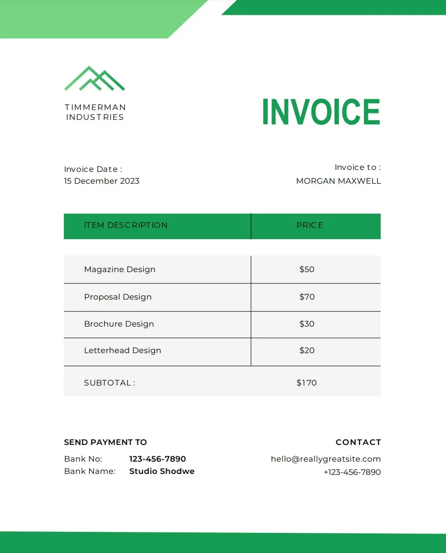 free editable invoice template