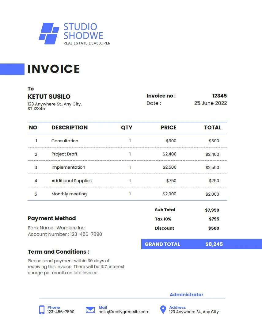 free invoice template for editing