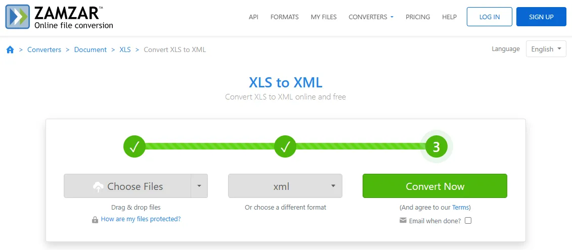 hit Convert Now button in zamzar