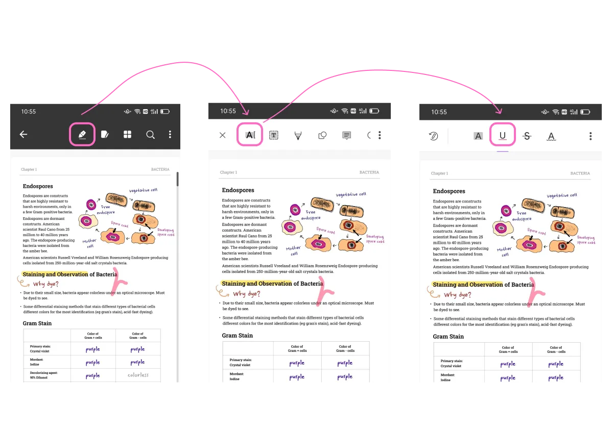 underline pdf on android