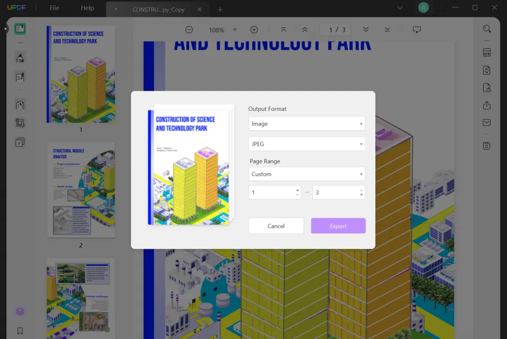 Export excel to jpeg using UPDF