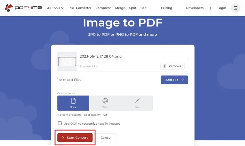 trasformare screenshot in pdf