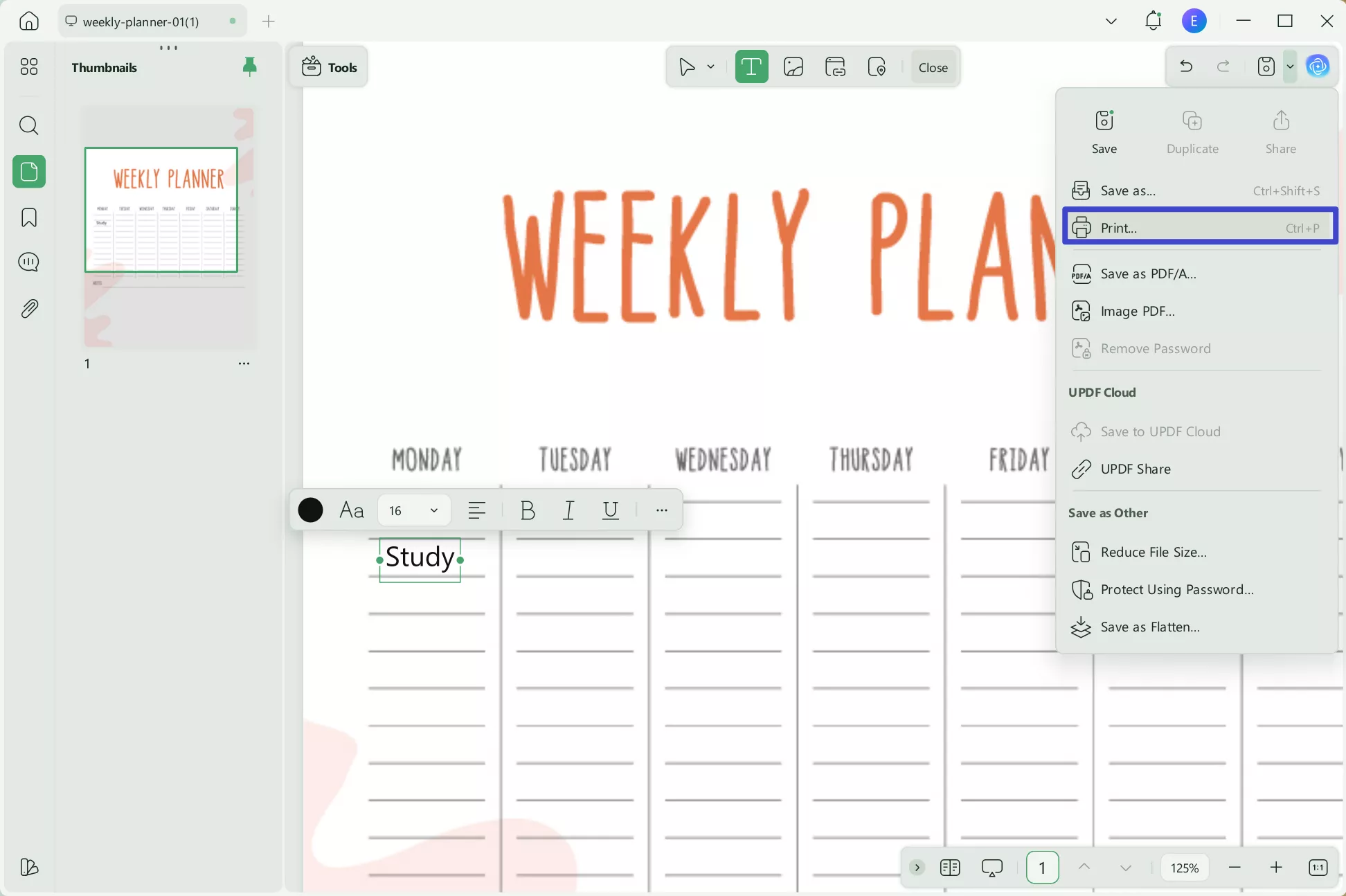 print daily planner pdf