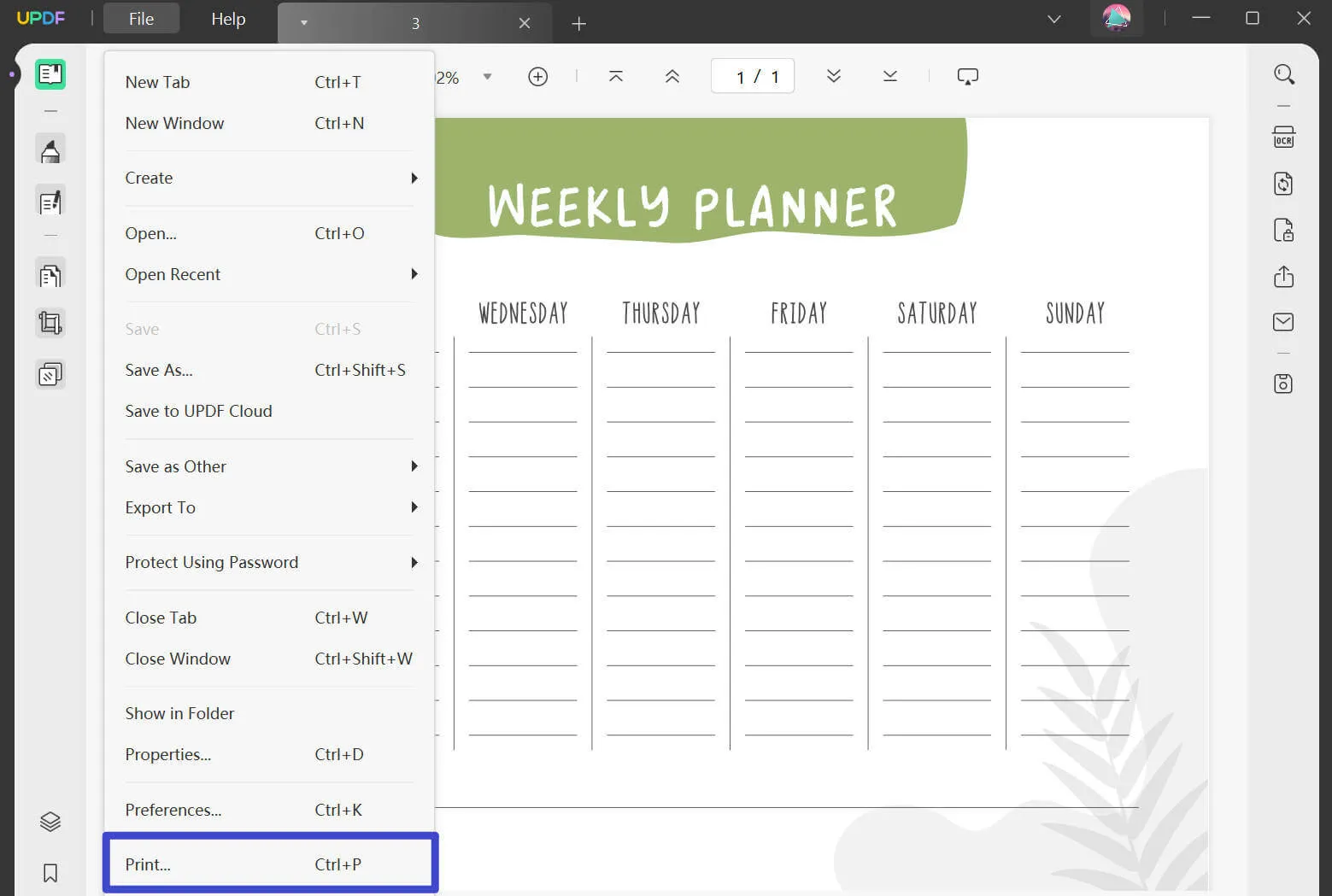 print daily planner pdf