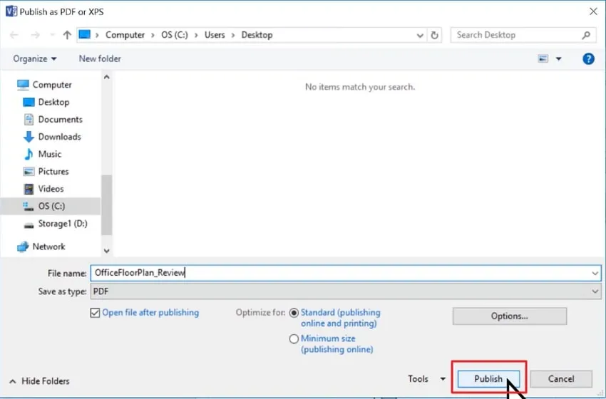 vsdx a pdf visio publicar