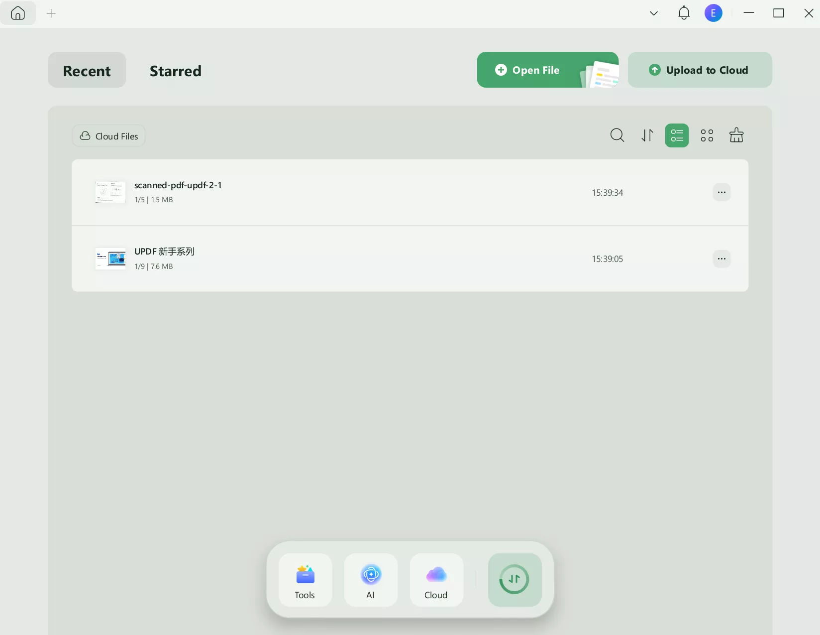 Upload file on UPDF Cloud to transfer pdf from pc to ipad without itunes