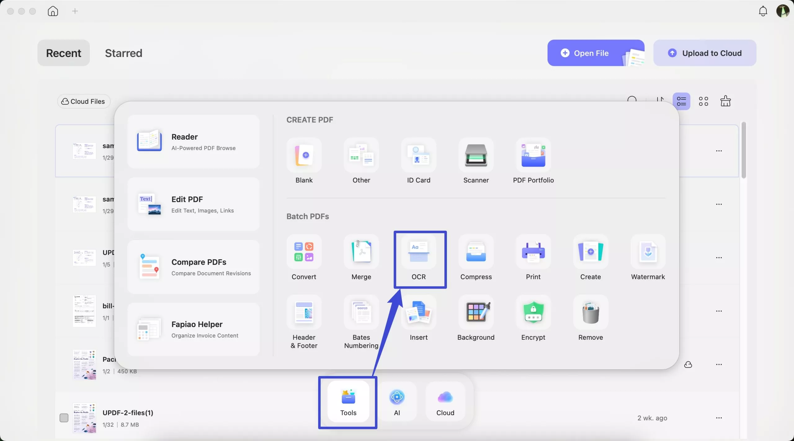 access batch ocr and import files
