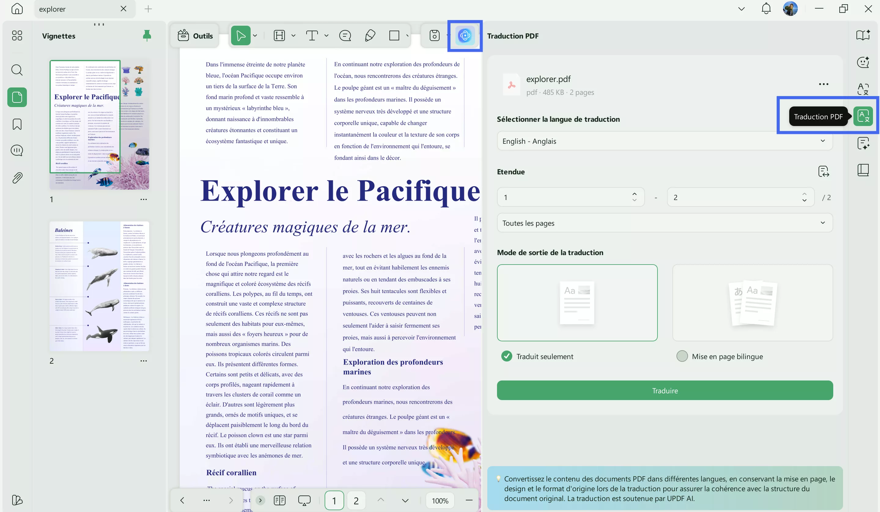 traduire pdf