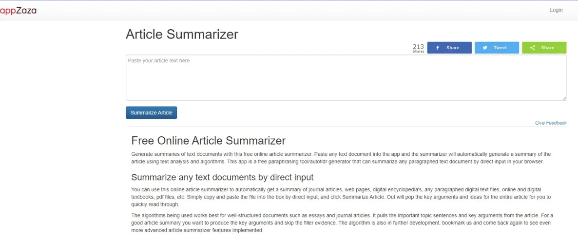 article summarizer appzaza