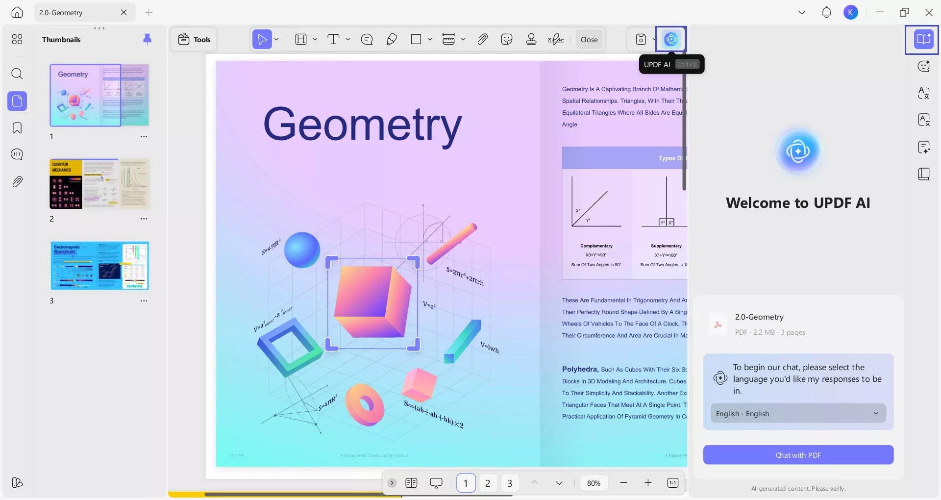ask pdf with updf ai