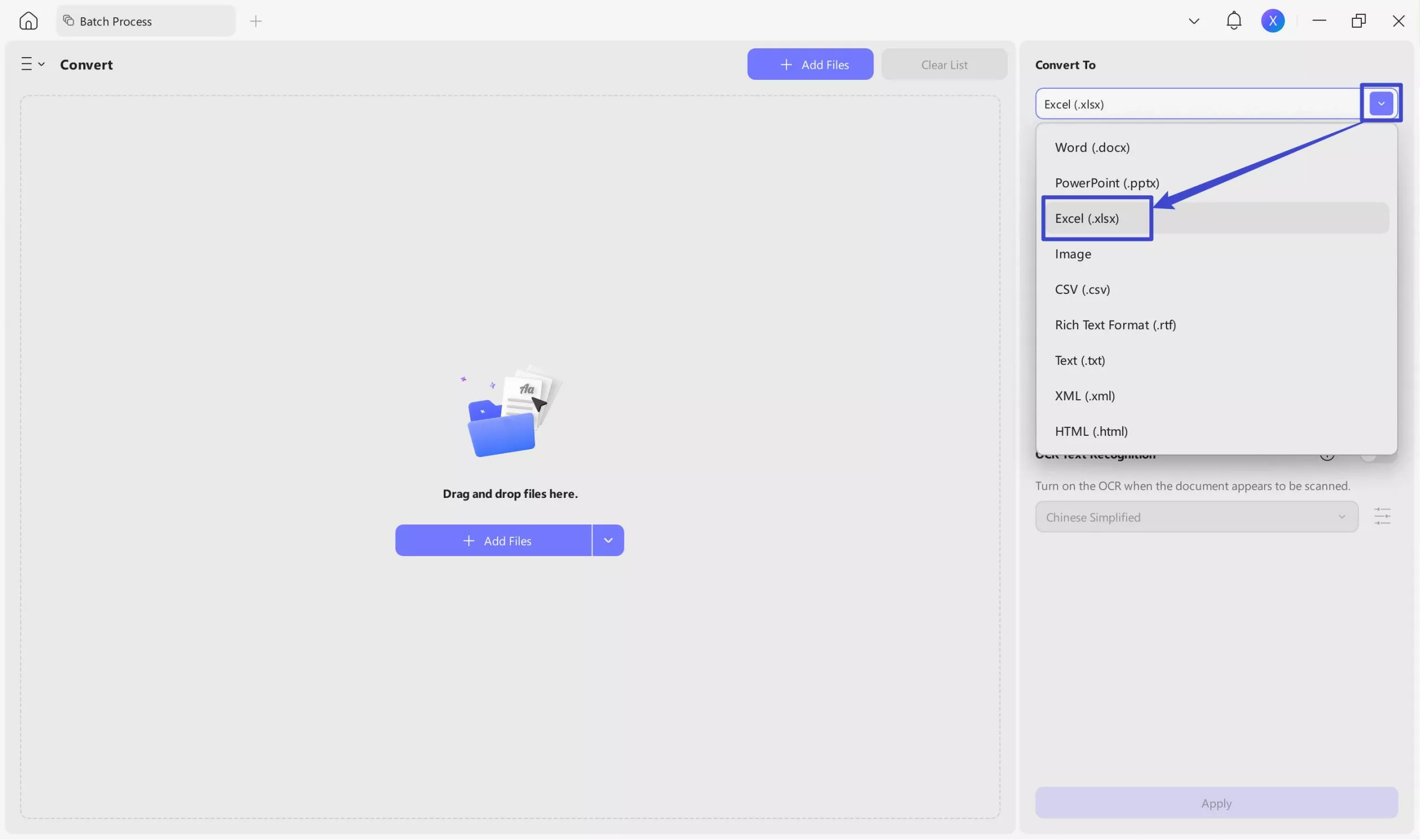 batch scanned pdf to excel