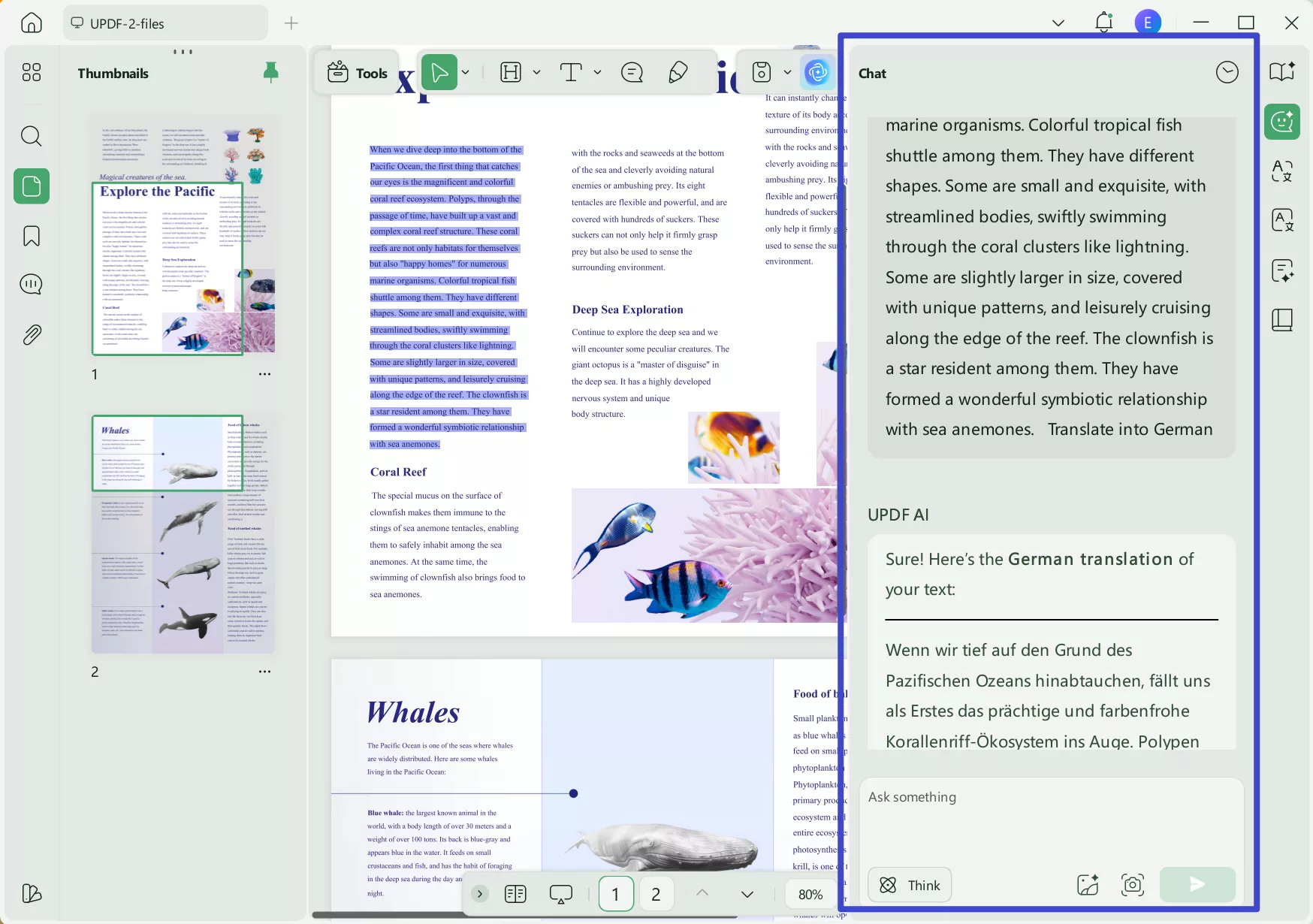 Copy text from PDF using UPDF to Translate PDF from English to German