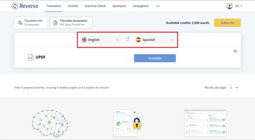 choose languages reverso