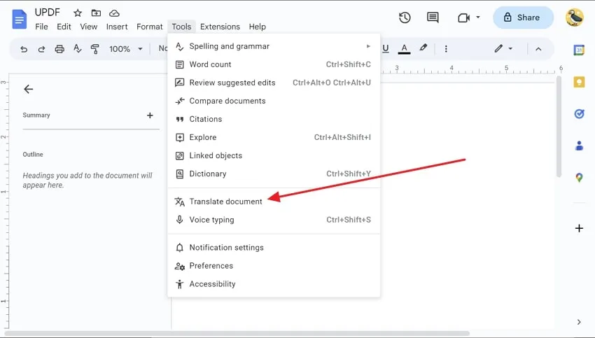 Traduire un PDF en ligne avec Google Drive