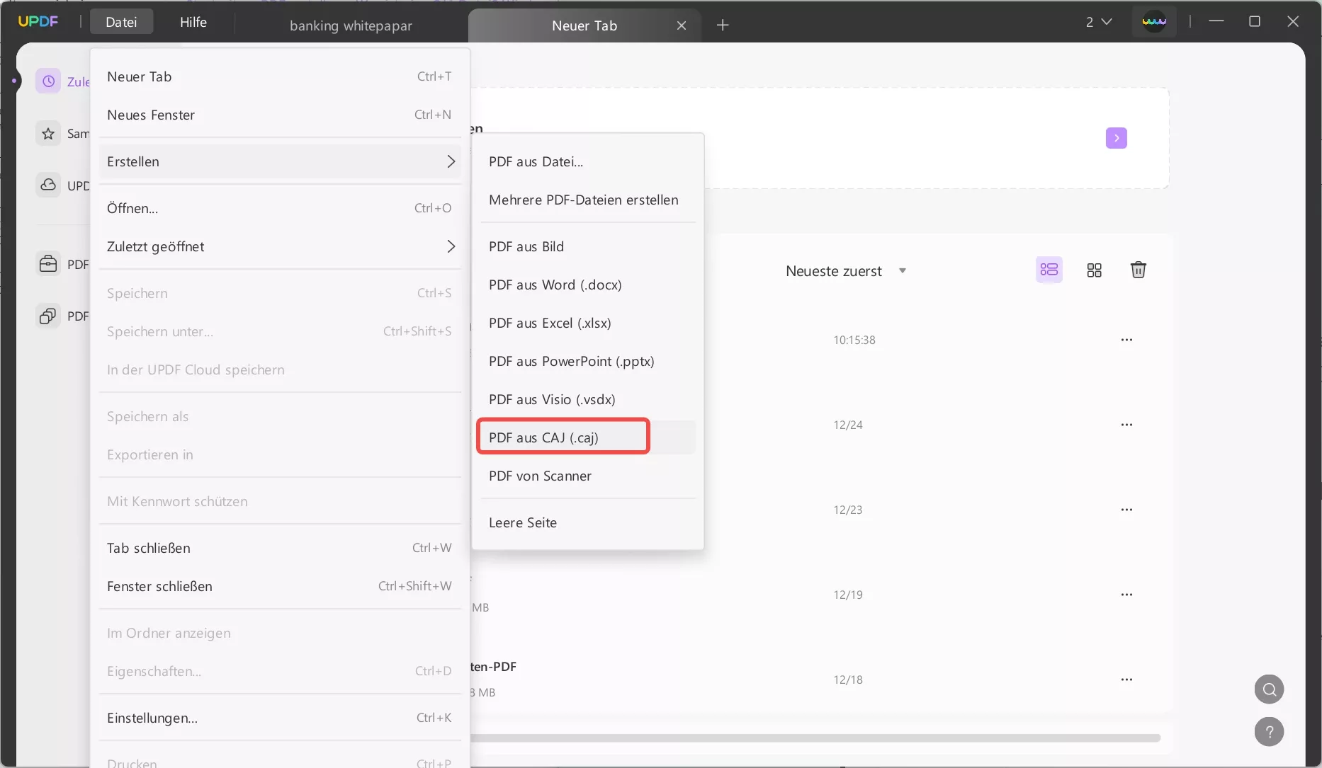 Eine PDF-Datei erstellen