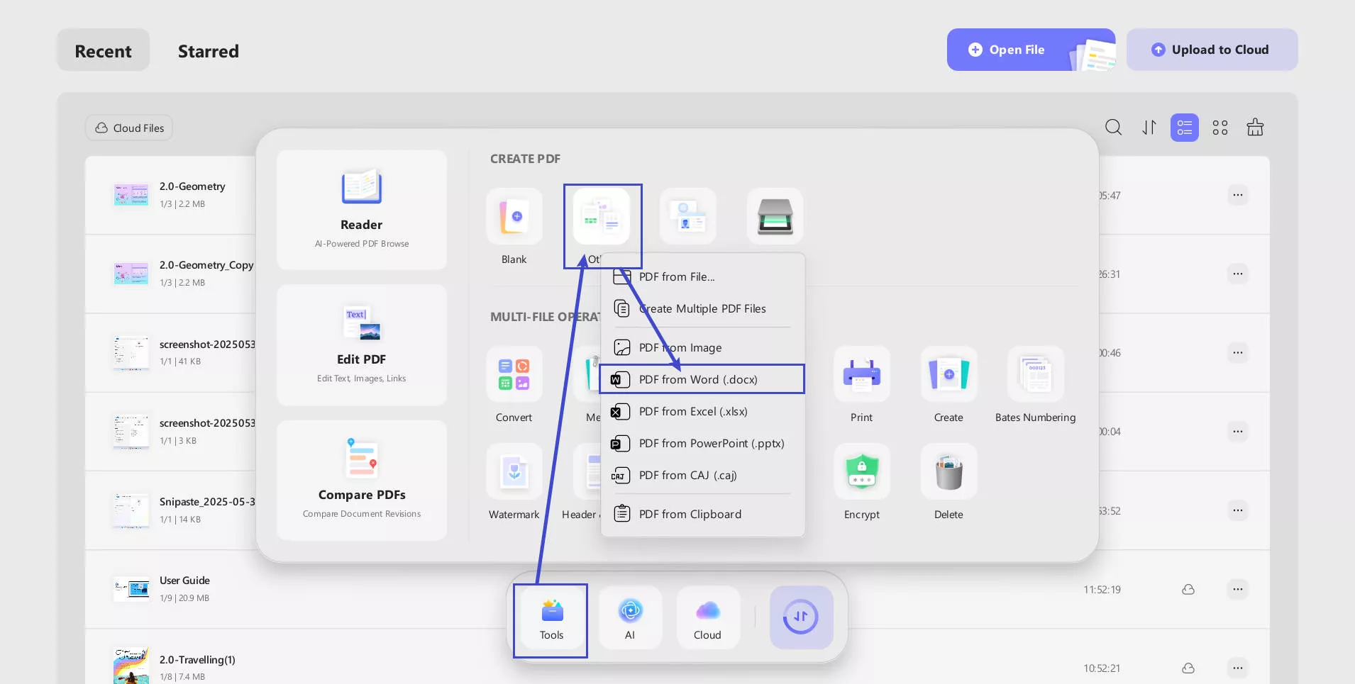 create pdf from word with updf