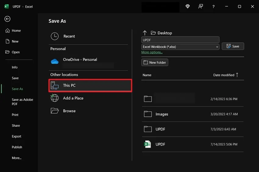 double tap on this pc in micorosft excel