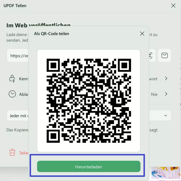 Öffnen Sie die freigegebene PDF-Datei