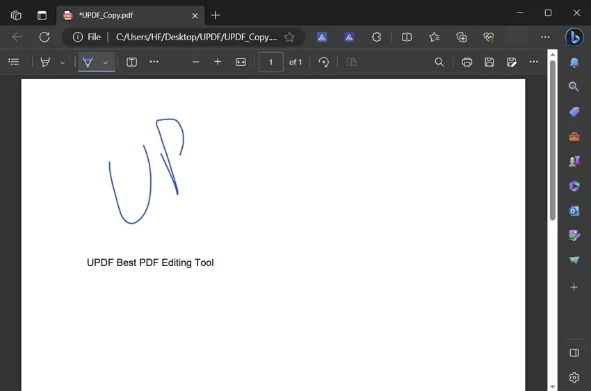 PDF に署名を追加する Microsoft Edge