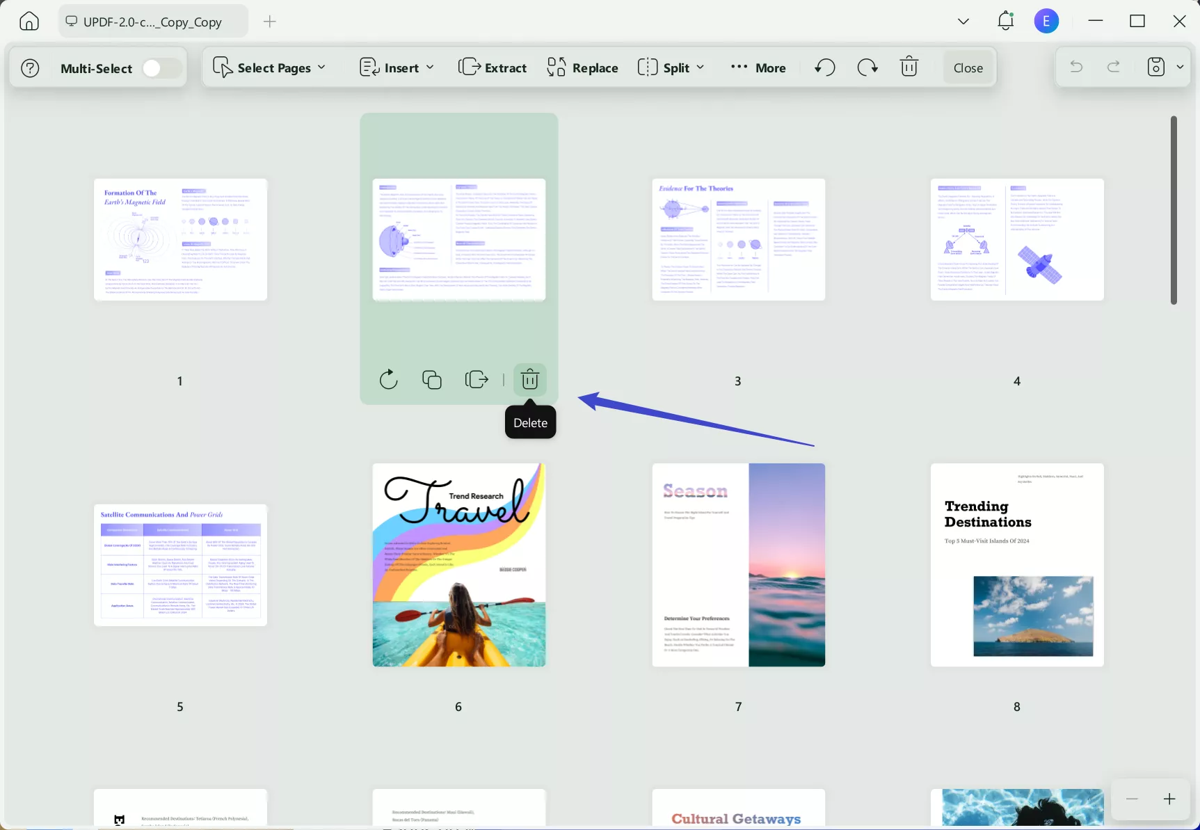 Remove PDF pages with UPDF on Windows