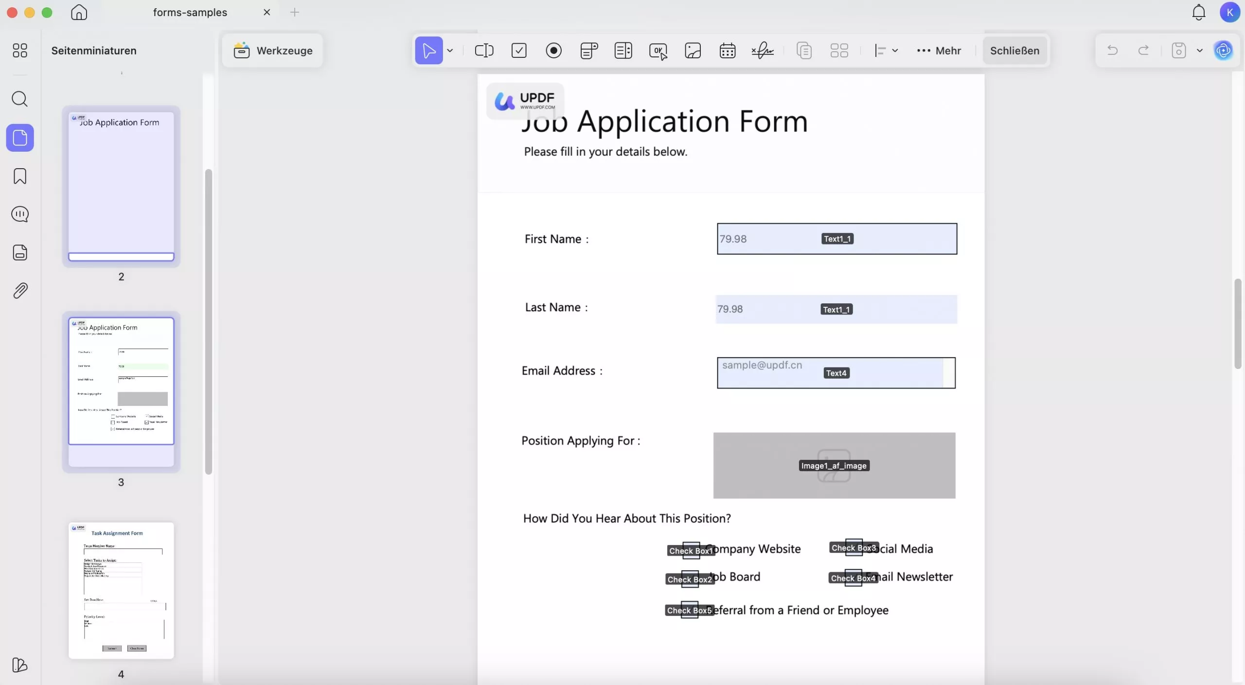 PDF Formular auf Mac ausfüllen mit UPDF