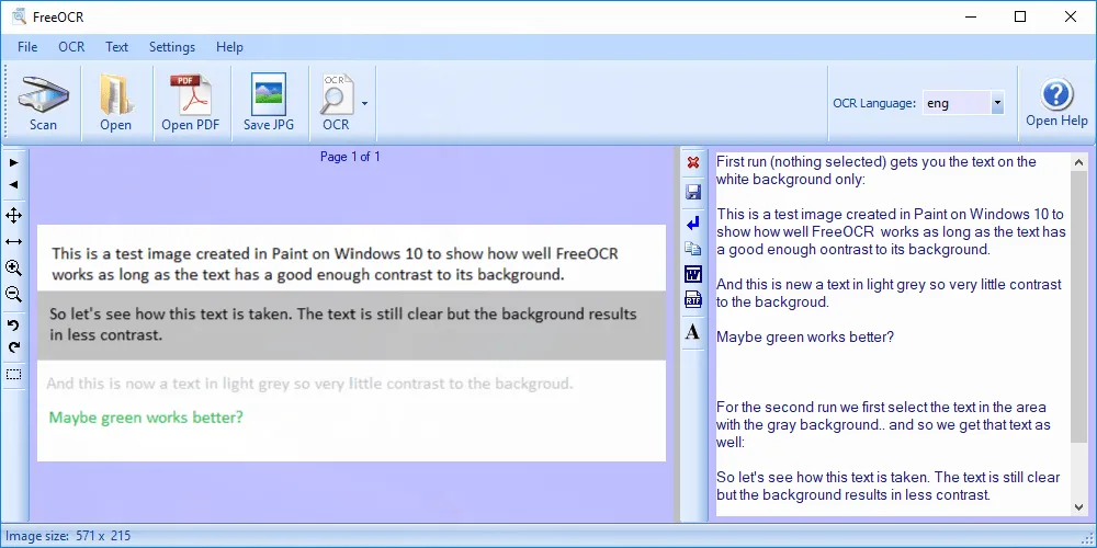 OCR-Software für Windows - FreeOCR