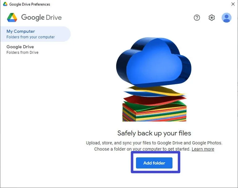 sync folders google drive