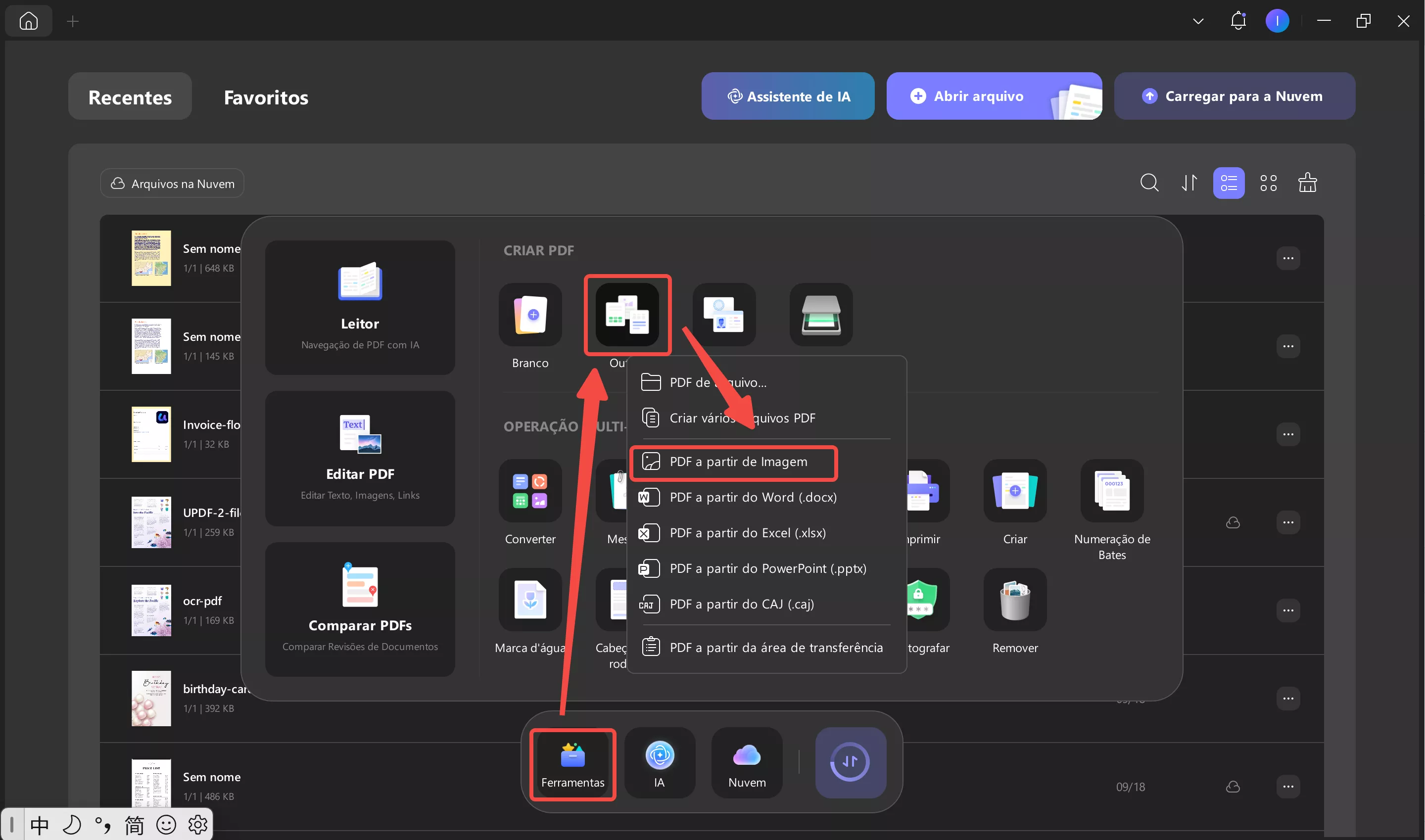 pdf a partir de imagem