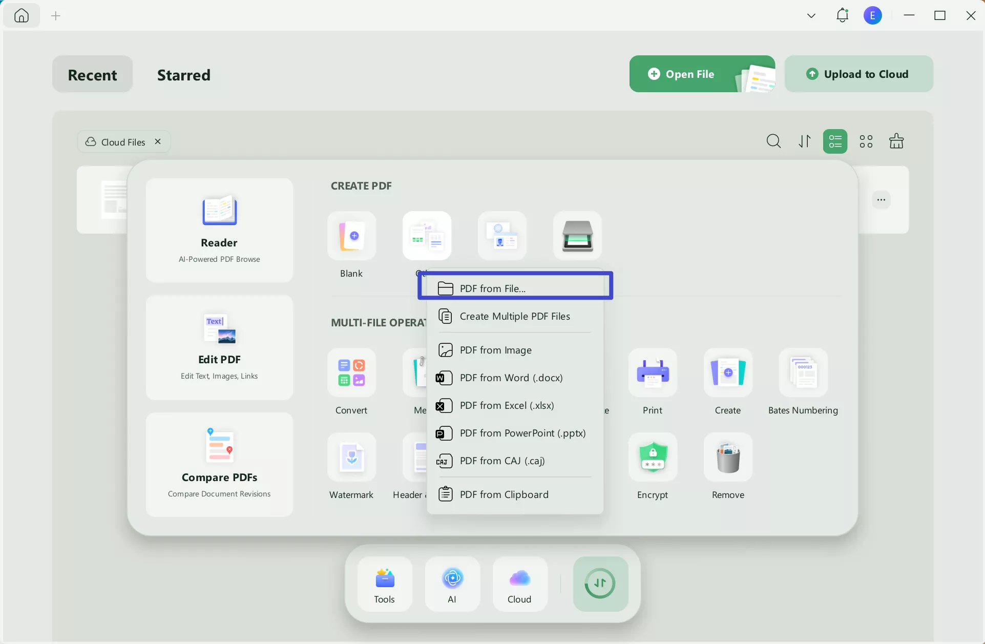 Create PDF from other file types