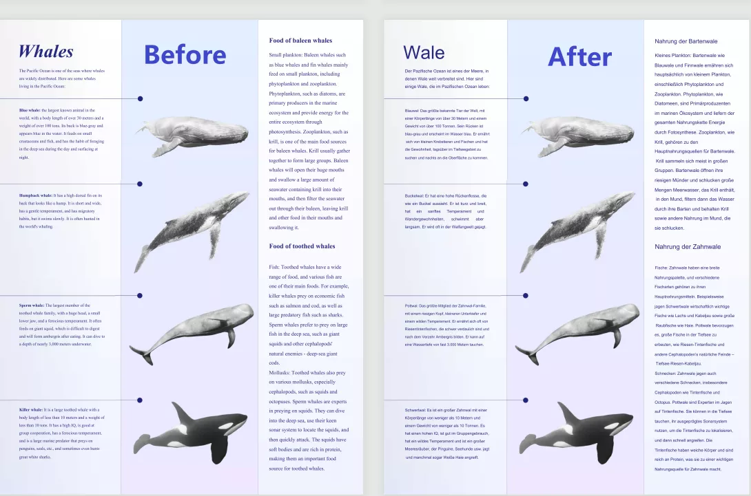 trangslate English into German