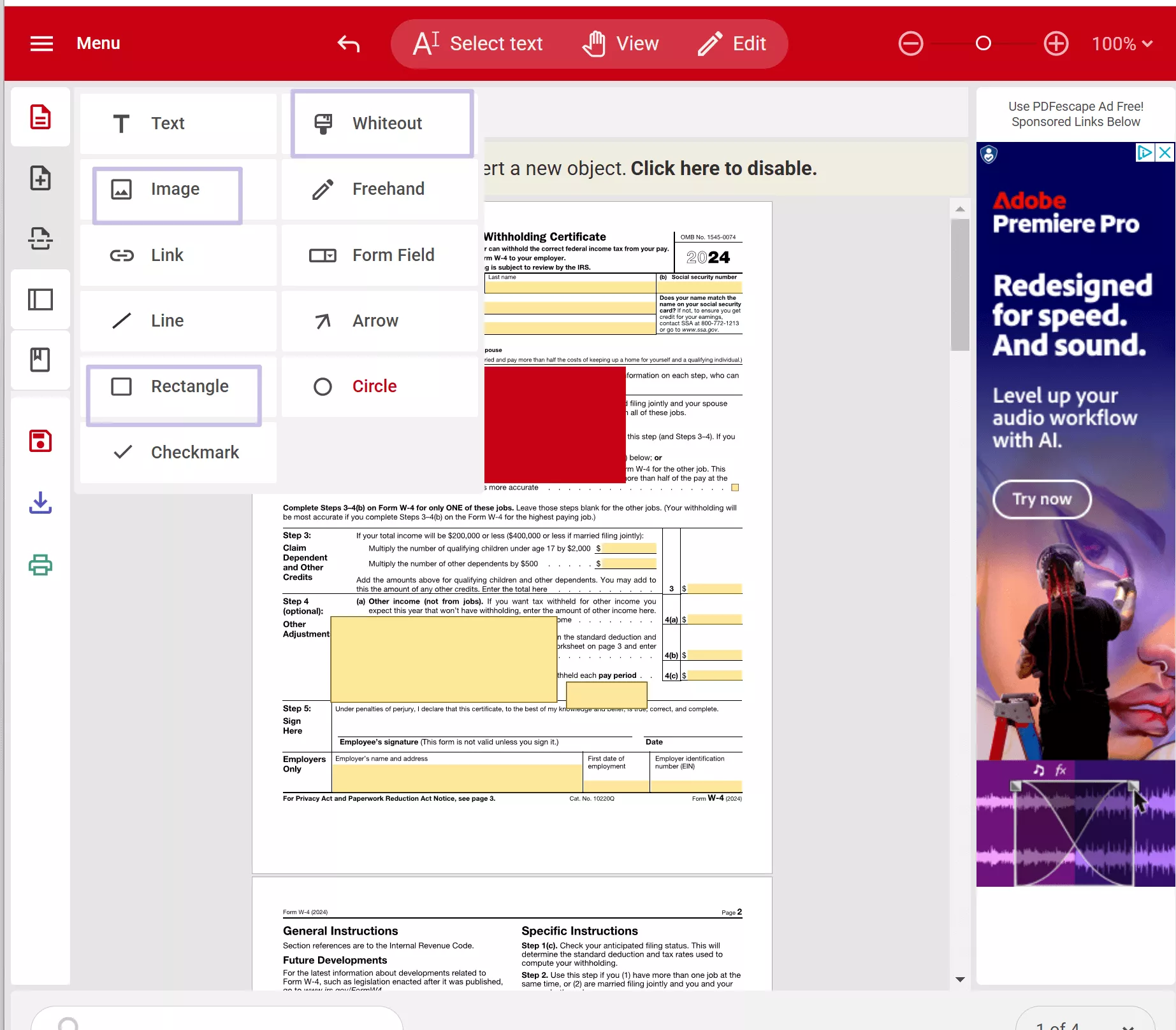 pdfescape pdf eraser