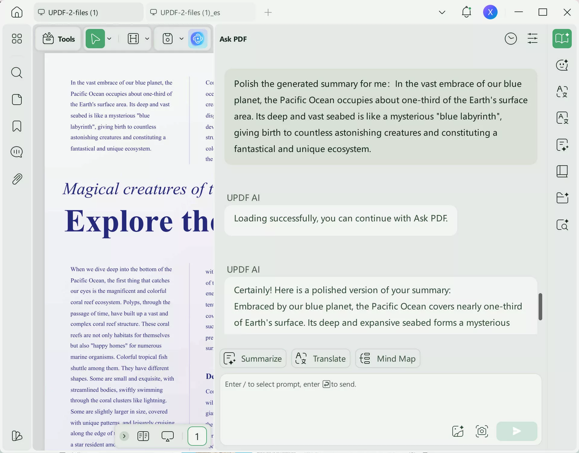Polish the generated summary