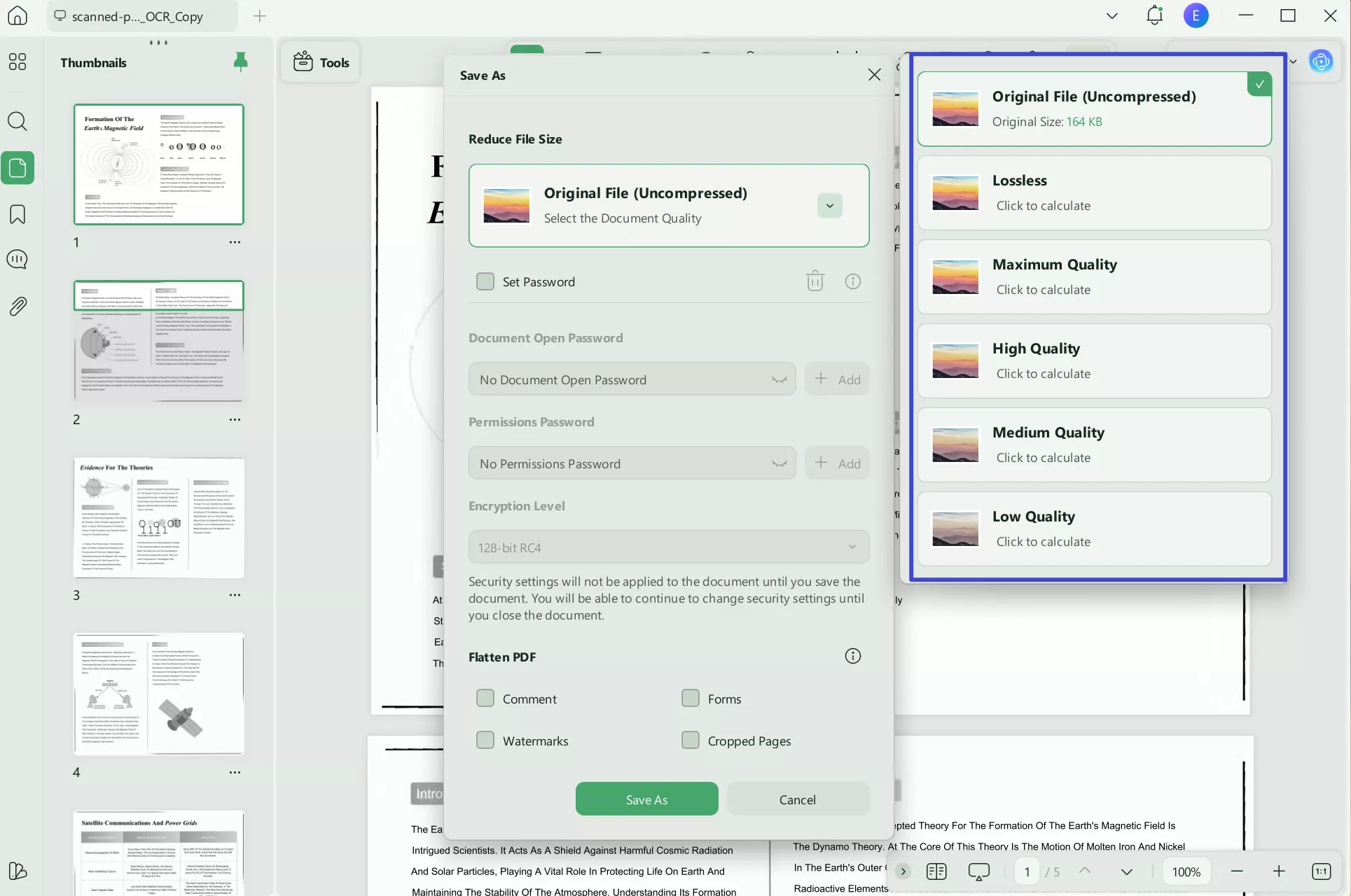 compress pdf through updf