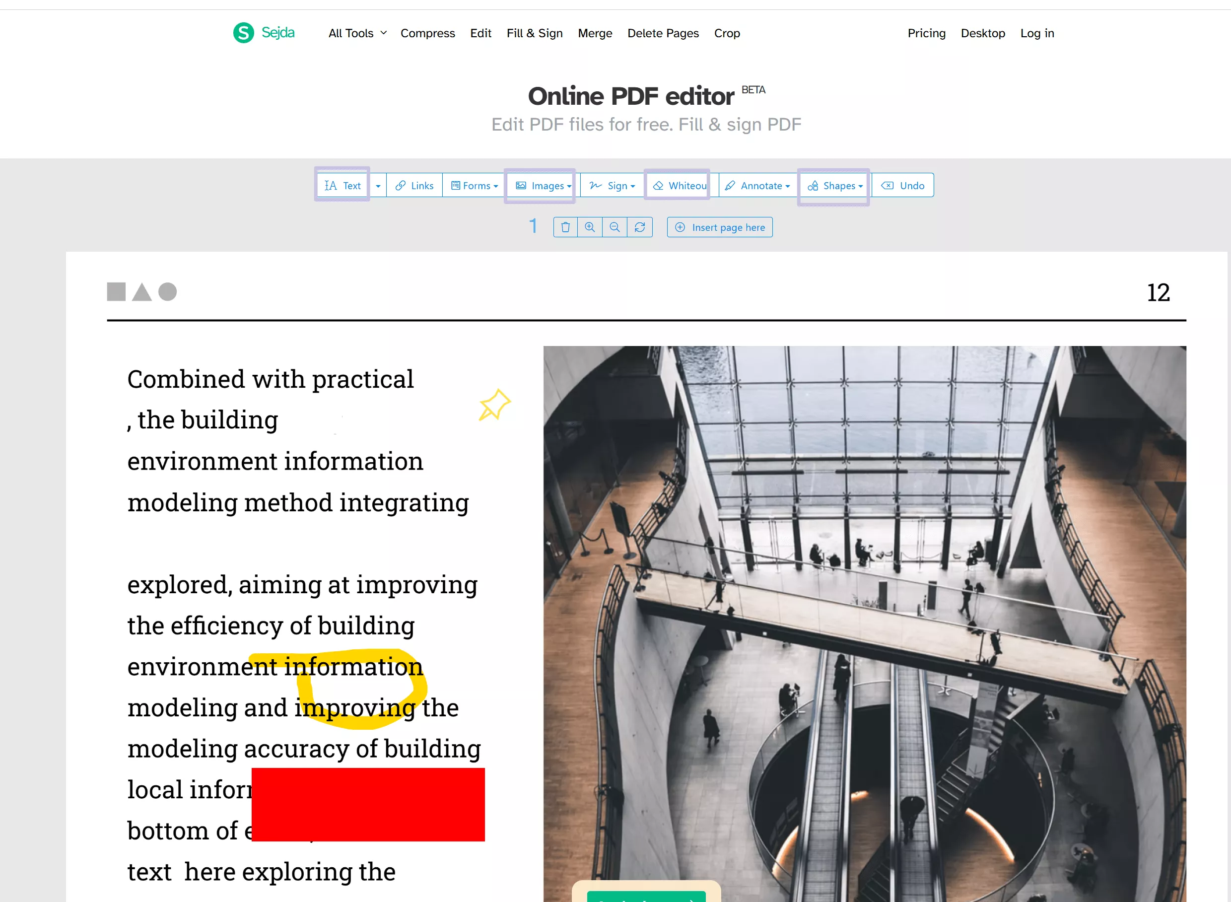 sejda pdf eraser