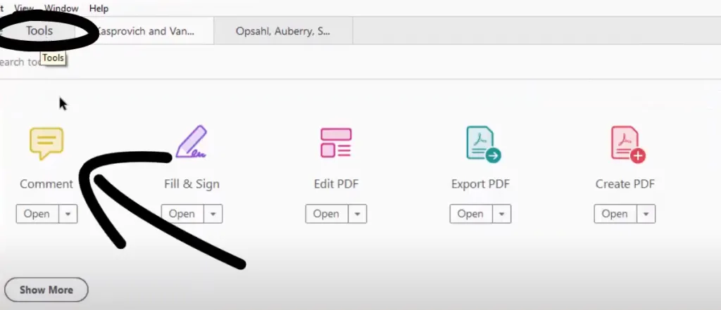 Select Comment in Tools in adobe acrobat