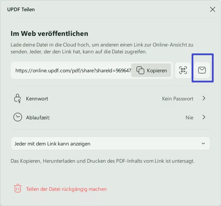 PDF-Link per E-Mail teilen