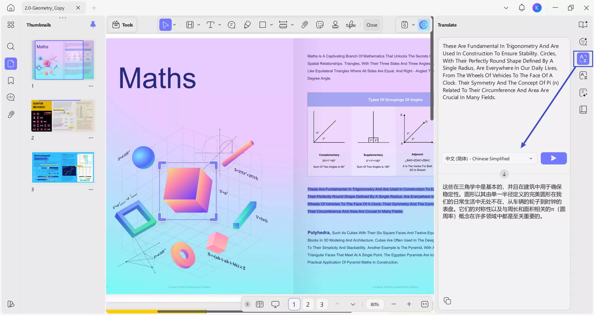 text translation with updf ai