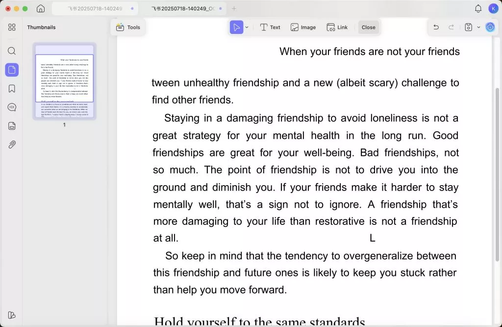 text without highlighting