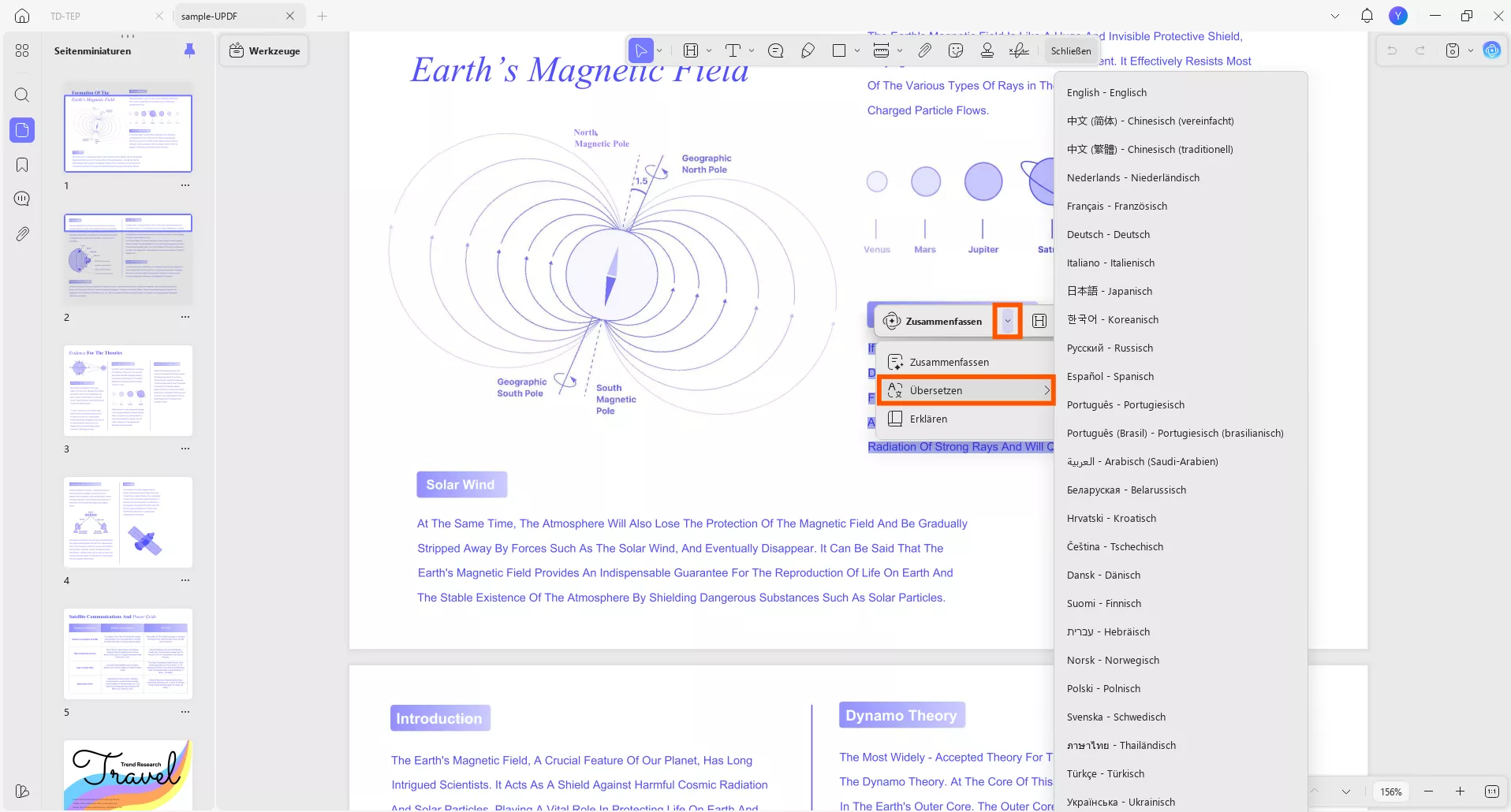 Direkt auswählen und übersetzen