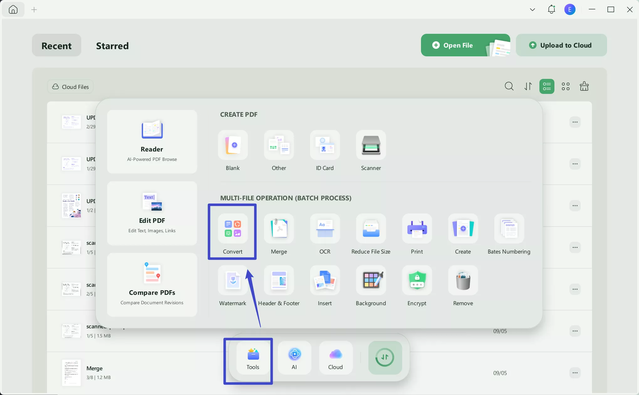 Change PDFs to Images at Once on Windows 10/11 via bacth convert feature with UPDF