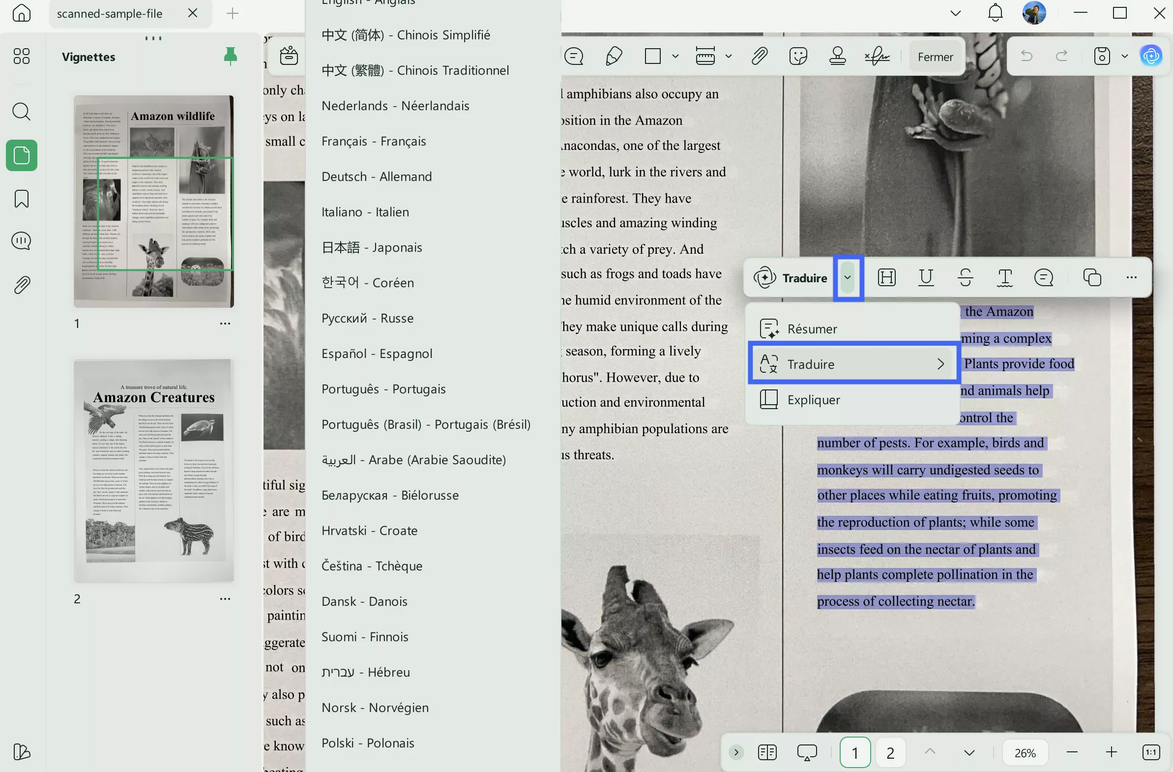 traduire pdf scanné