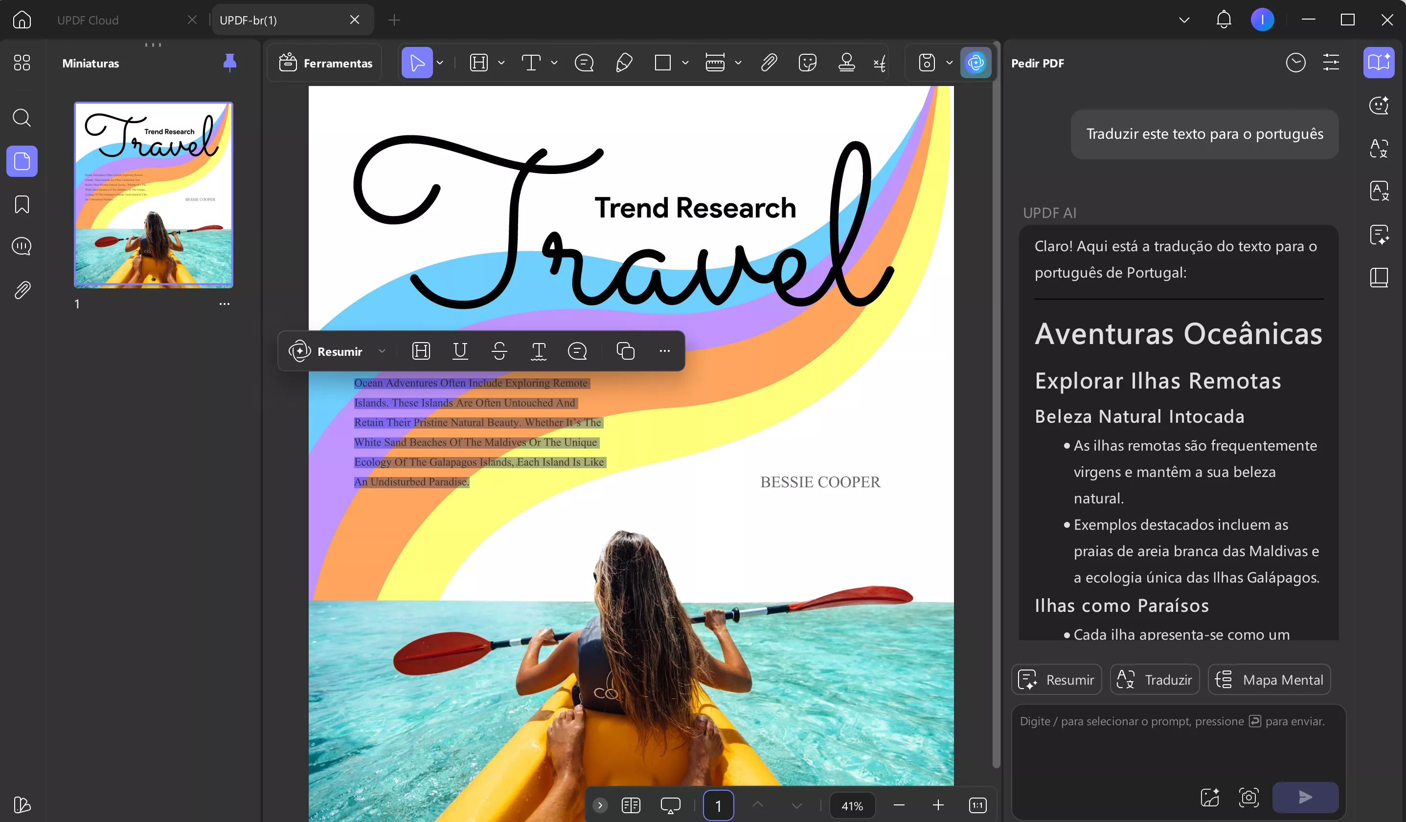 updf ai pdf tradutor de documentos