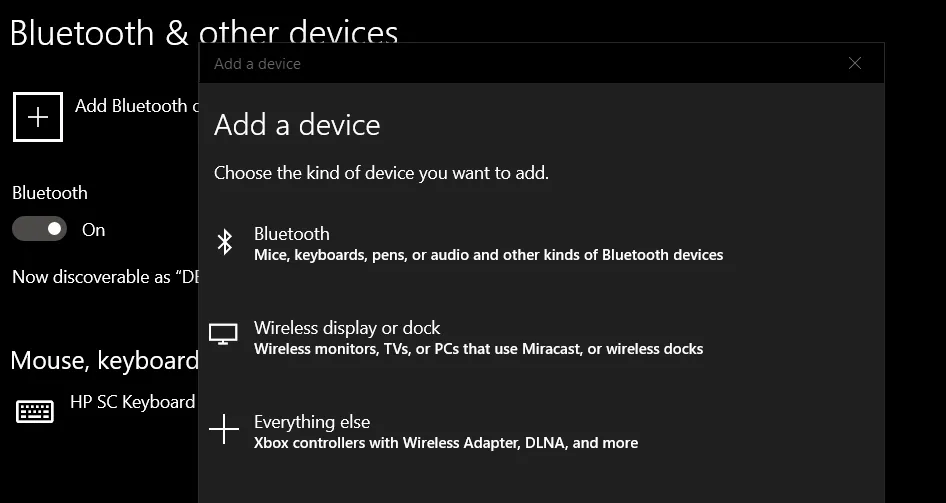 Turn on bluetooth in Windows