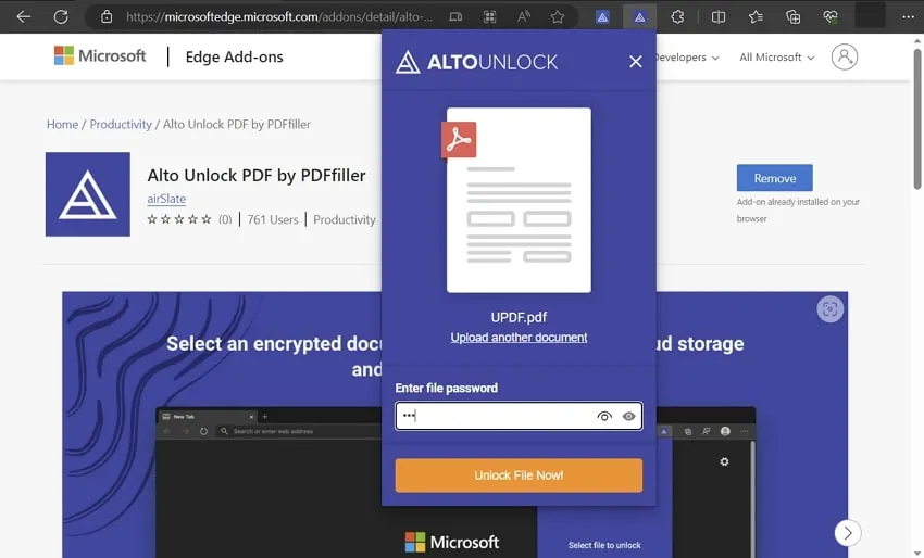 unlock the protected document Alto Unlock PDF