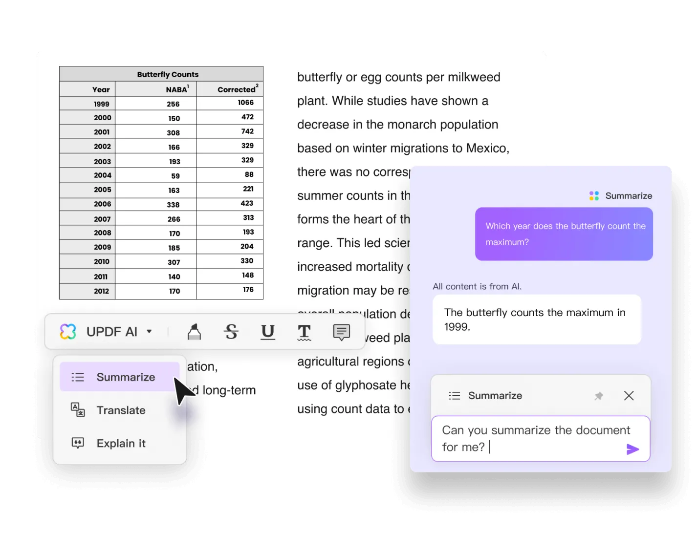 ai document analysis updf ai