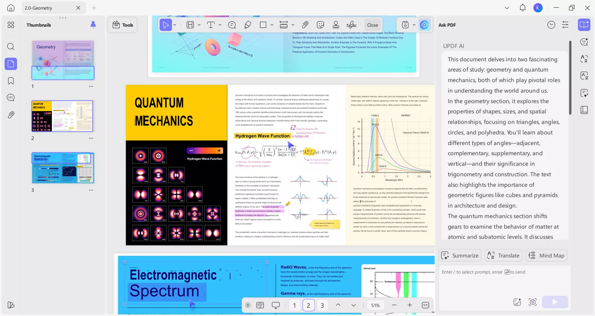 updf ai summarize pdf