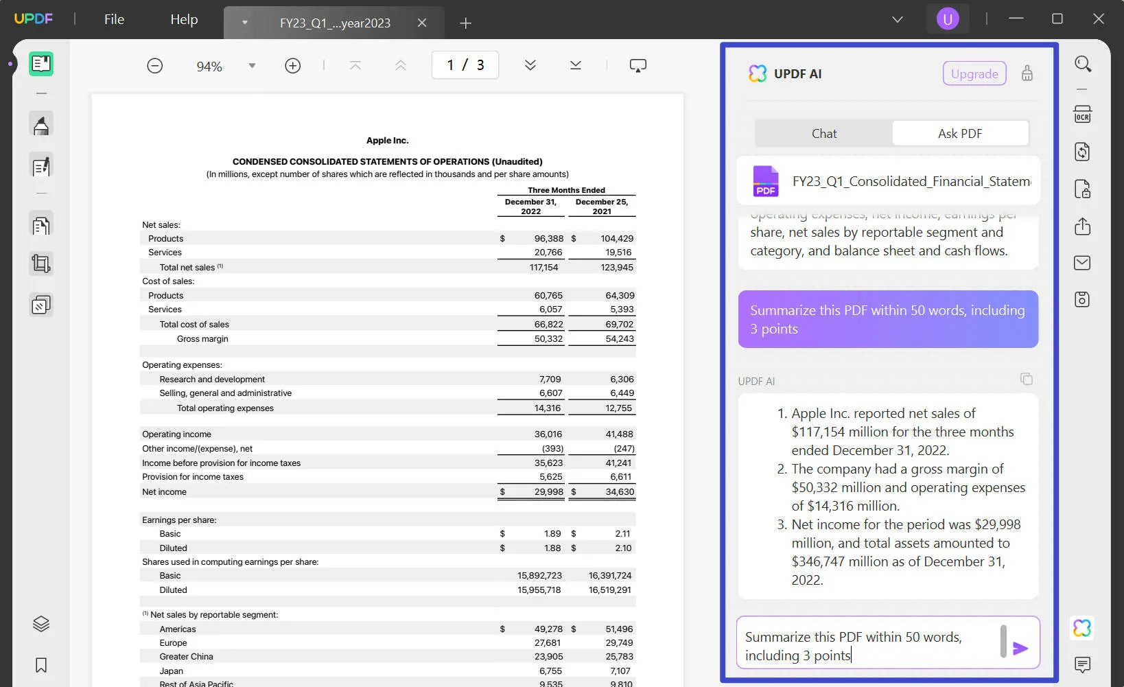 adobe acrobat ai vs updf ai updf summarize