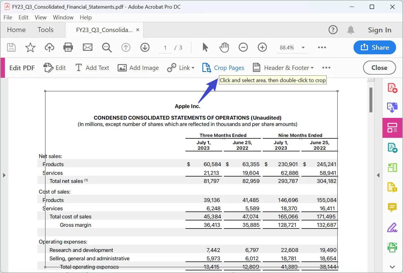 remove white space from pdf adobe