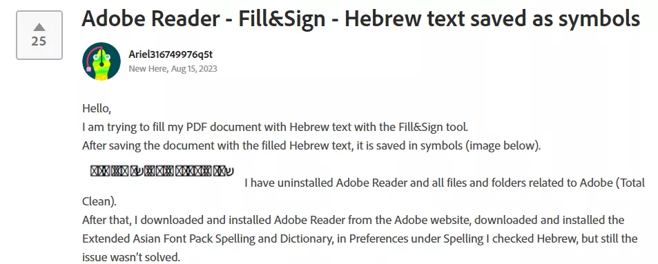 Problem z wypełnianiem formularzy w programie Adobe Acrobat